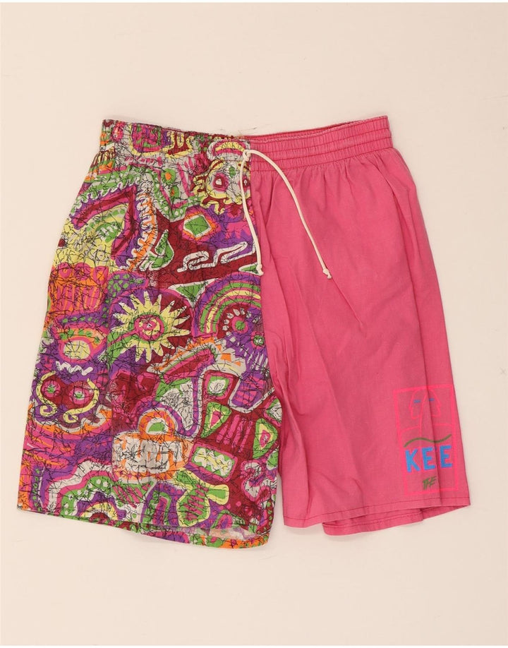 Vintage Mens Swimming Shorts IT 48 Small  Pink Cotton