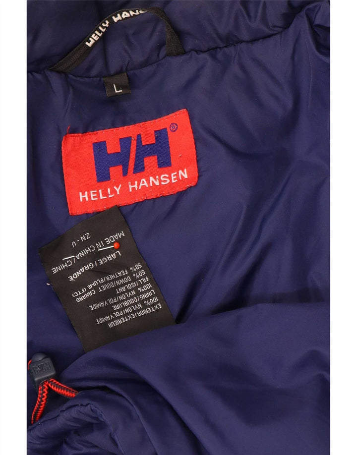 Helly Hansen Mens Graphic Padded Jacket UK 40 Large Blue Colourblock Nylon