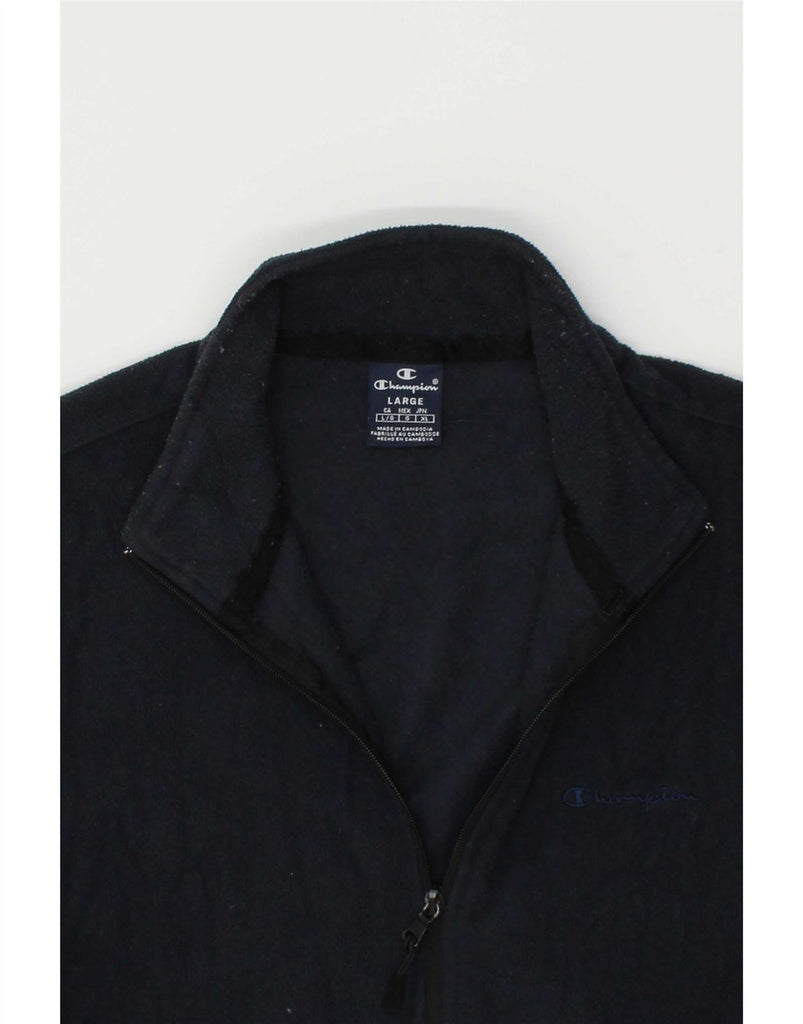 CHAMPION Mens Fleece Jacket UK 40 Large Navy Blue Polyester Vintage Champion and Second-Hand Champion from Messina Hembry 