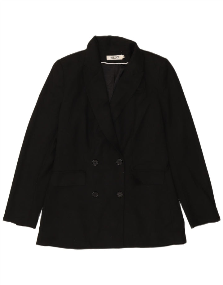 Naf Womens Double Breasted Blazer Jacket EU 38 Medium Black