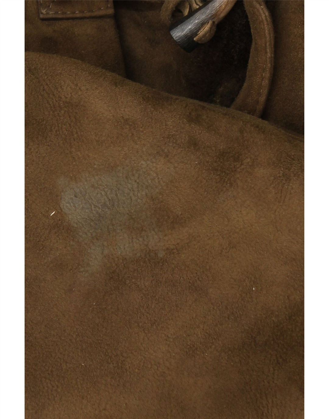 VINTAGE Mens Hooded Shearling Overcoat IT 50 Large Khaki Shearling