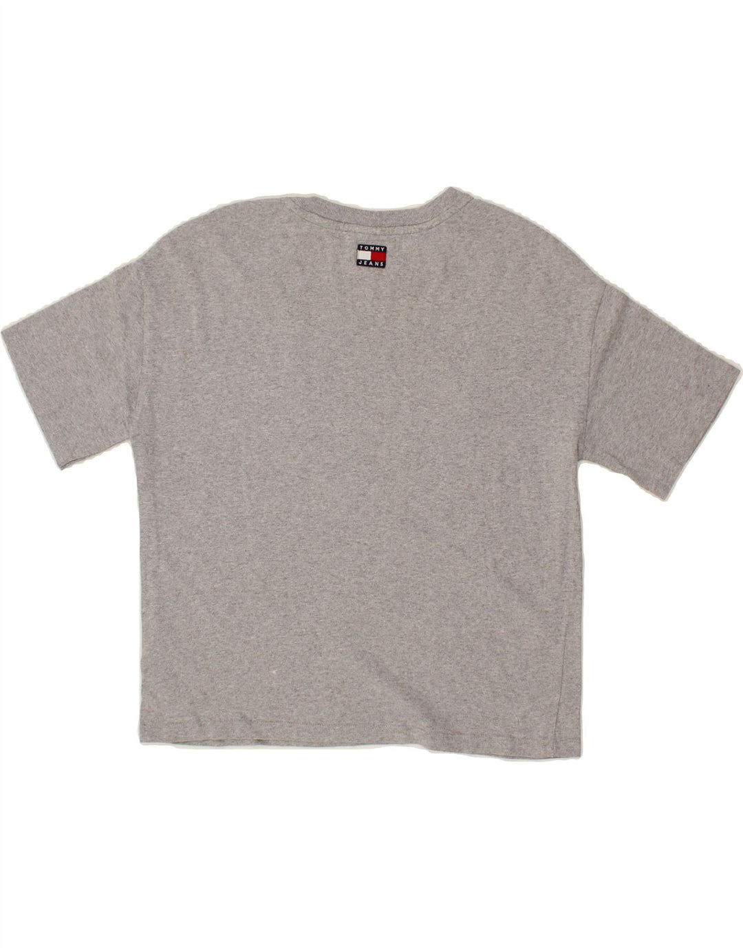 TOMMY HILFIGER Womens Oversized Graphic T-Shirt Top UK 10 Small Grey Vintage Tommy Hilfiger and Second-Hand Tommy Hilfiger from Messina Hembry 