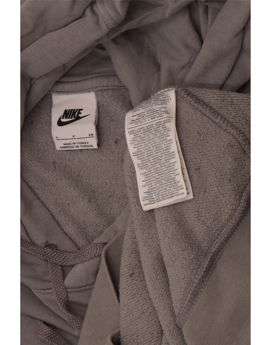 Nike Mens Graphic Hoodie Jumper Small Grey Cotton