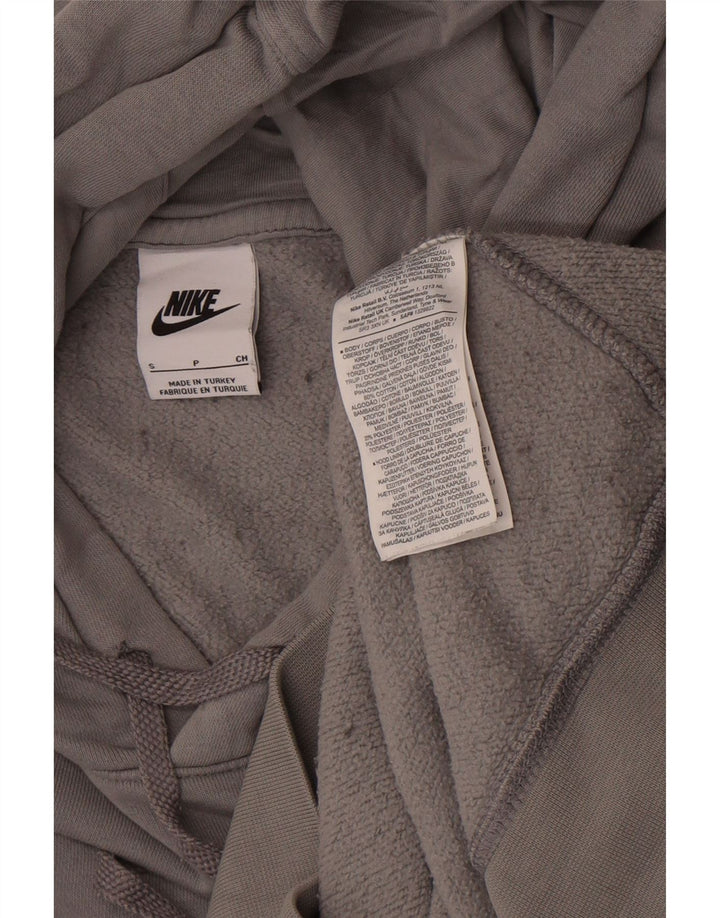 Nike Mens Graphic Hoodie Jumper Small Grey Cotton