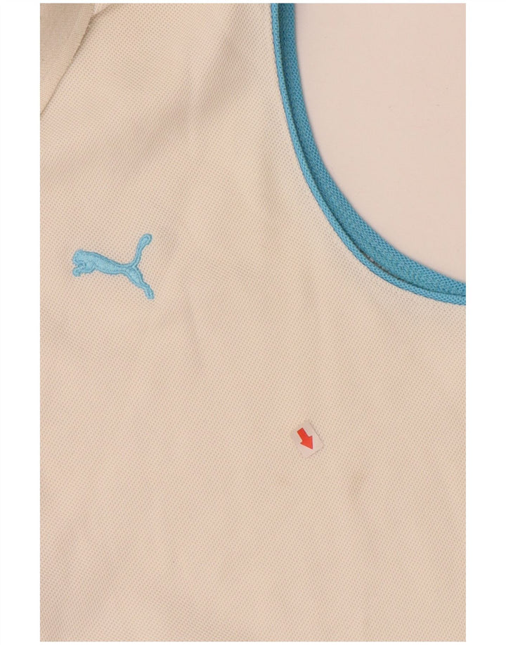 PUMA Womens Sleeveless Polo Shirt UK 14 Medium  Off White