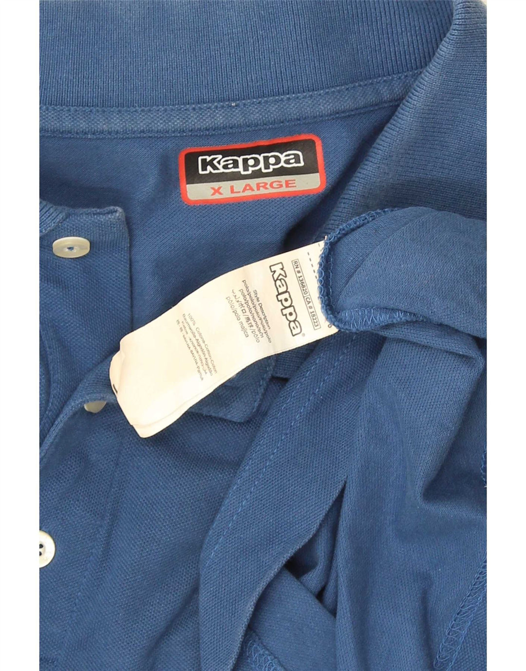 Kappa Mens Polo Shirt XL Blue Cotton