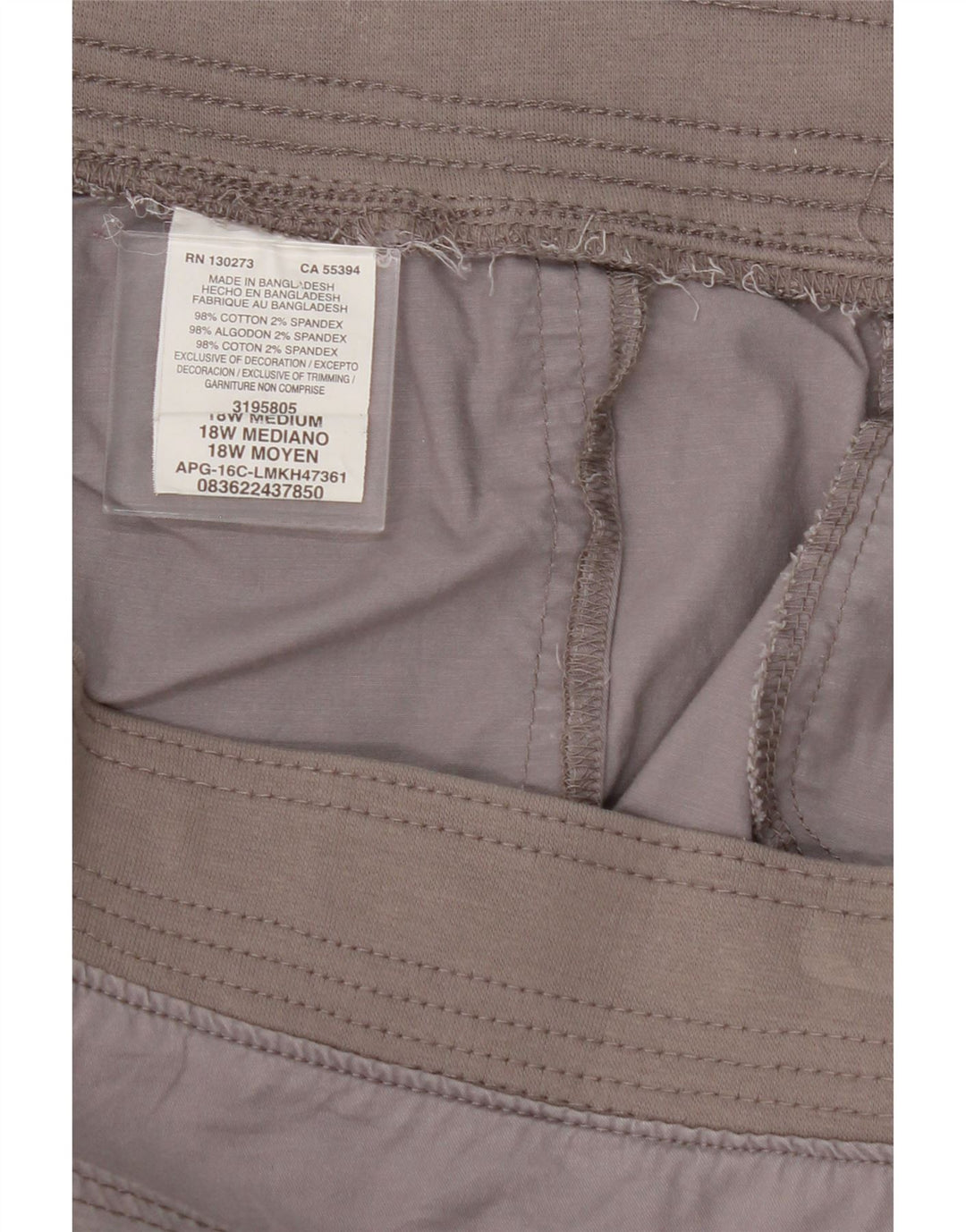 LEE Womens Straight Capri Trousers US 18 2XL W40 L22 Grey Cotton Vintage Lee and Second-Hand Lee from Messina Hembry 
