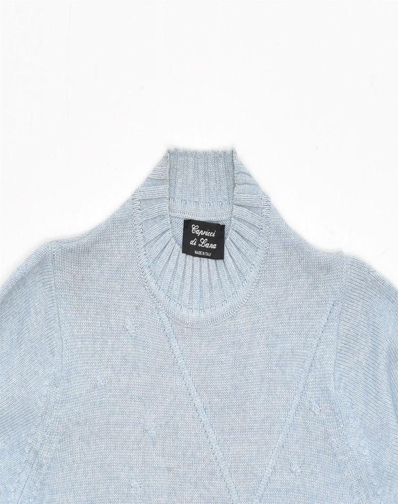 VINTAGE Womens Crew Neck Jumper Sweater UK 14 Medium Blue Merino Wool | Vintage | Thrift | Second-Hand | Used Clothing | Messina Hembry 