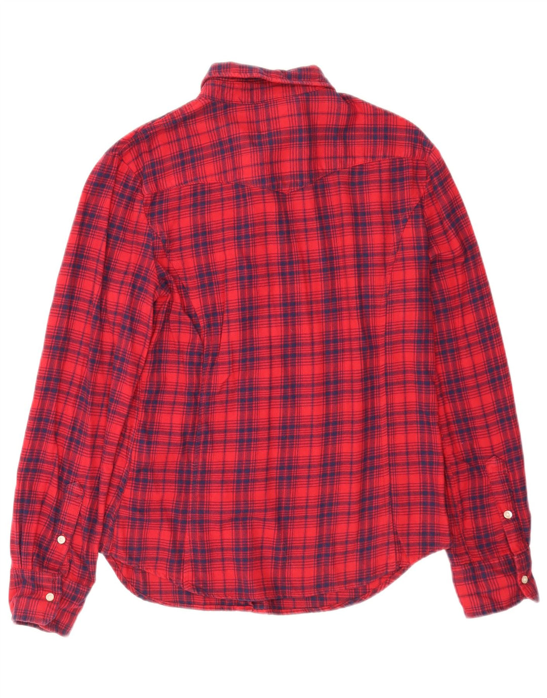 Levi's Womens Flannel Shirt UK 14 Large Red Check Cotton