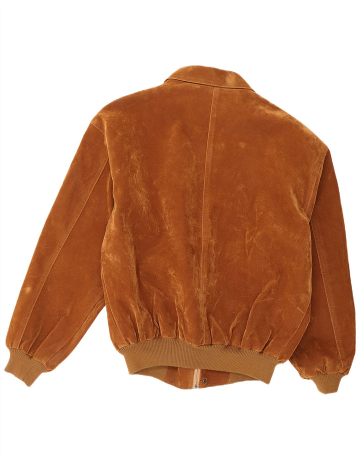 Vintage Mens Bomber Jacket UK 40 Large Brown Polyester