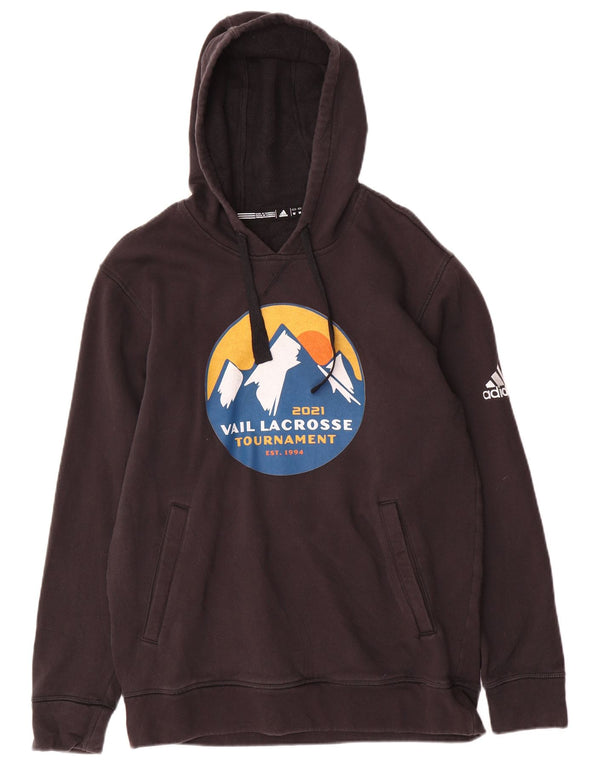 Adidas Mens Graphic Hoodie Jumper Medium Black