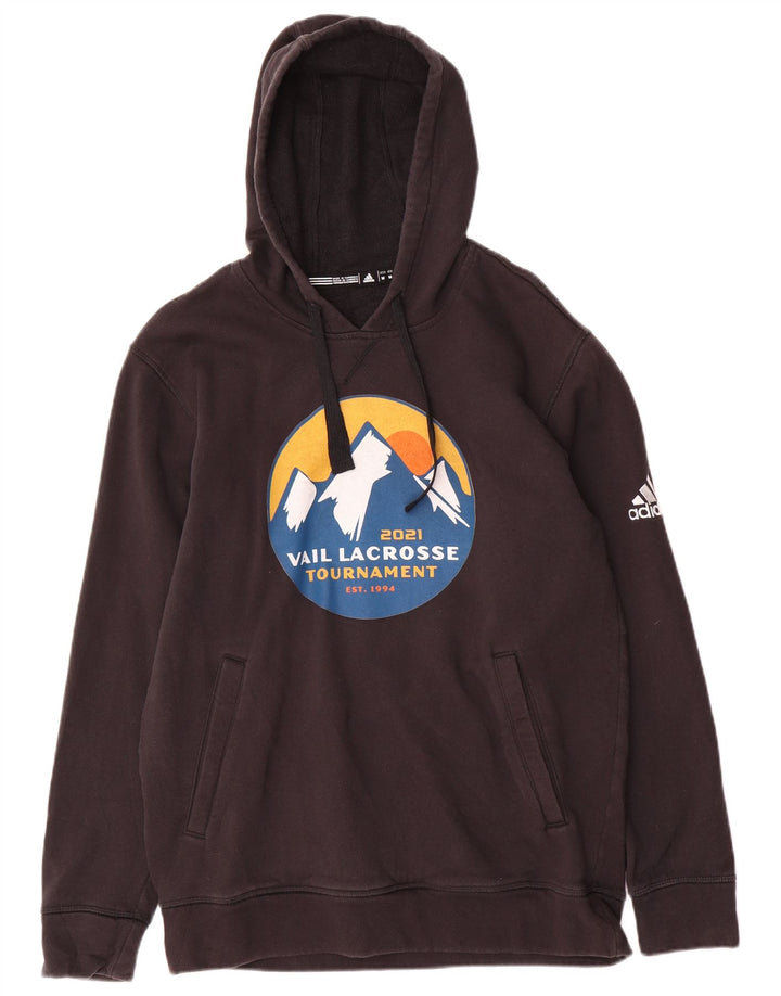 Adidas Mens Graphic Hoodie Jumper Medium Black