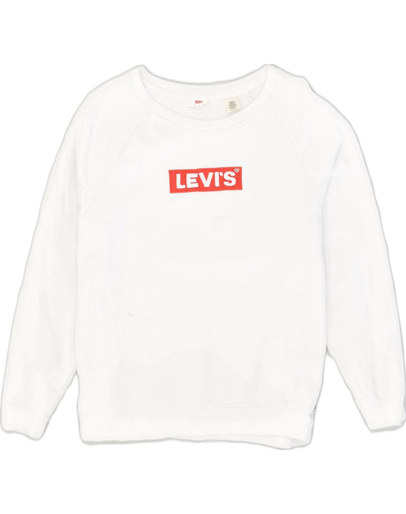 LEVI'S Mens Graphic Sweatshirt Jumper XS White Cotton | Vintage Levi's | Thrift | Second-Hand Levi's | Used Clothing | Messina Hembry 