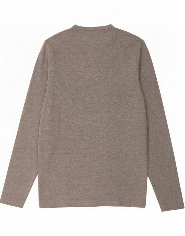 Jack & Jones Mens Top Long Sleeve Medium Grey Flecked Cotton