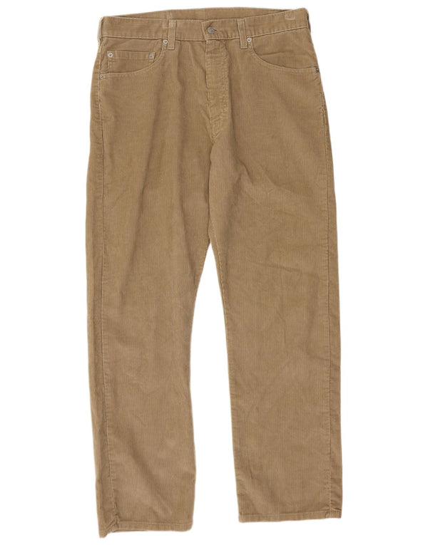 Levi's Mens 505 Regular Fit Straight Corduroy Trousers W34 L30 Beige Cotton