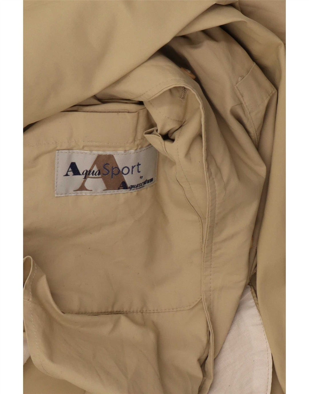 Aquascutum Mens Trench Coat IT 50 Large Beige Polyamide