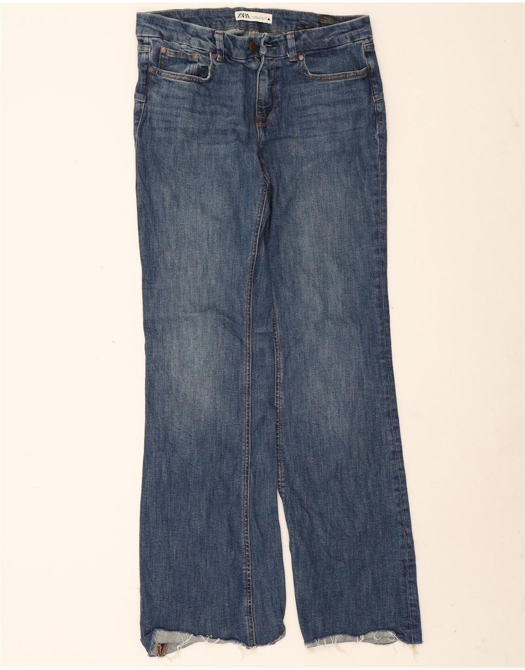 Zara Womens Flared Jeans EU 38 Small W28 L33 Blue Cotton