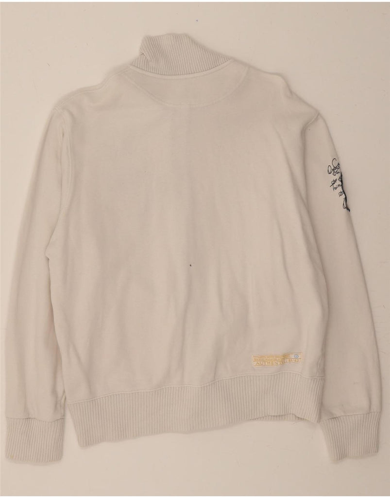 LA MARTINA Mens Graphic Tracksuit Top Jacket 2XL White Cotton Vintage La Martina and Second-Hand La Martina from Messina Hembry 