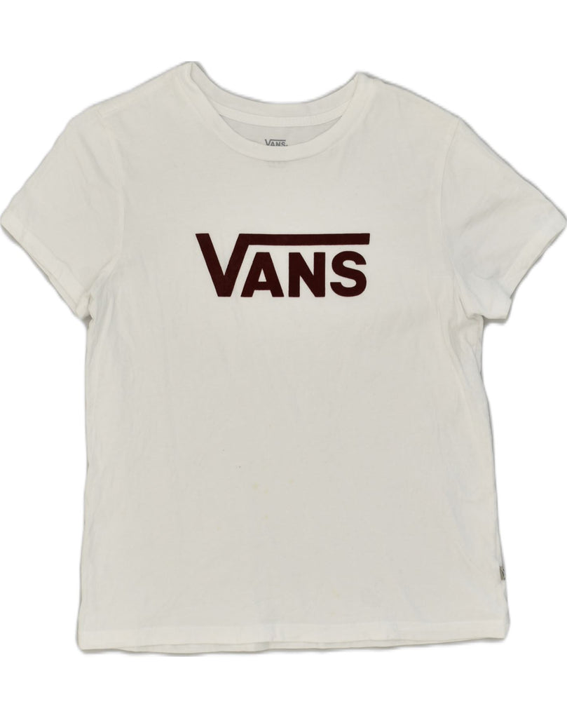 VANS Womens Graphic T-Shirt Top UK 14 Large White Cotton | Vintage Vans | Thrift | Second-Hand Vans | Used Clothing | Messina Hembry 