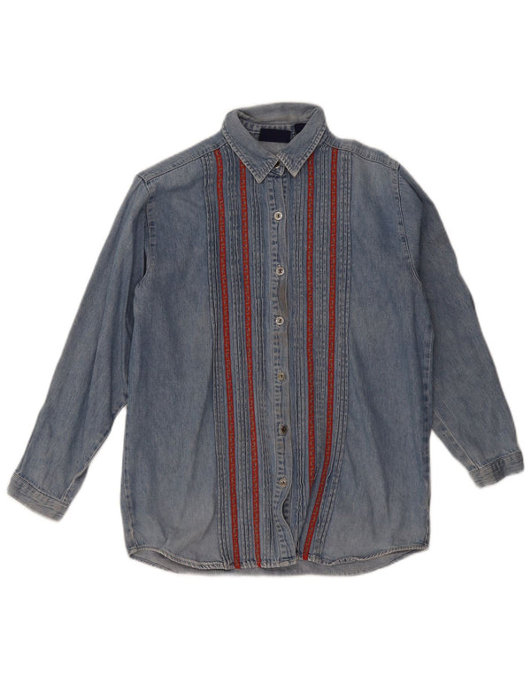 Gap Womens Denim Shirt UK 18 XL Blue Striped Cotton