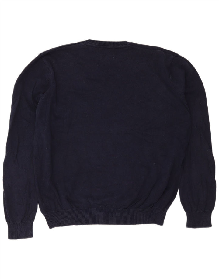 Marks & Spencer Mens V-Neck Jumper Sweater 2XL Navy Blue Cotton