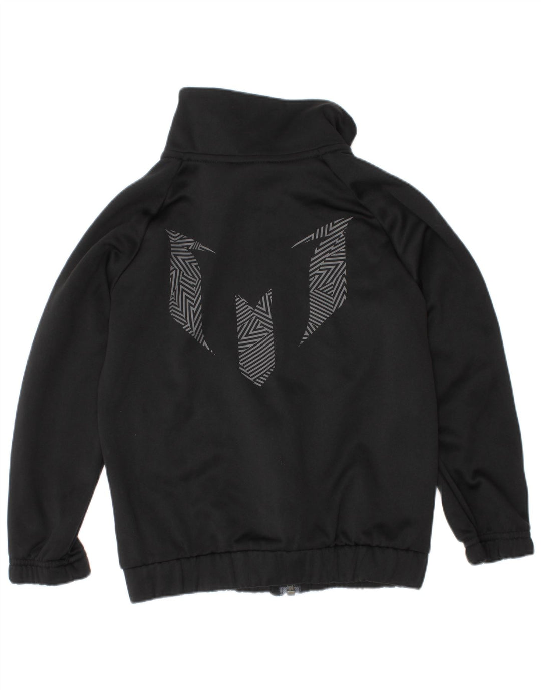 Adidas Boys Graphic Tracksuit Top Jacket 5-6 Years Black Geometric