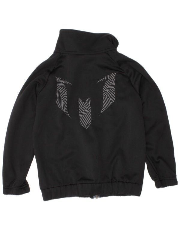Adidas Boys Graphic Tracksuit Top Jacket 5-6 Years Black Geometric