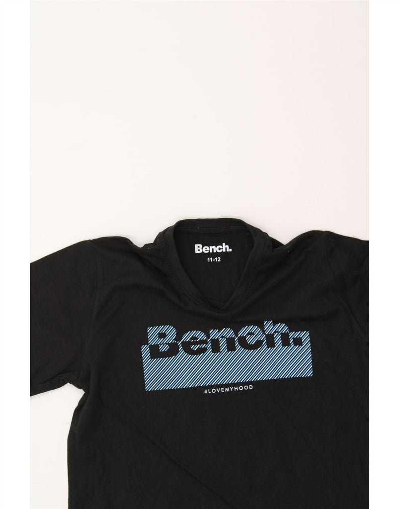 BENCH Boys Graphic T-Shirt Top 11-12 Years Black Cotton Vintage Bench and Second-Hand Bench from Messina Hembry 
