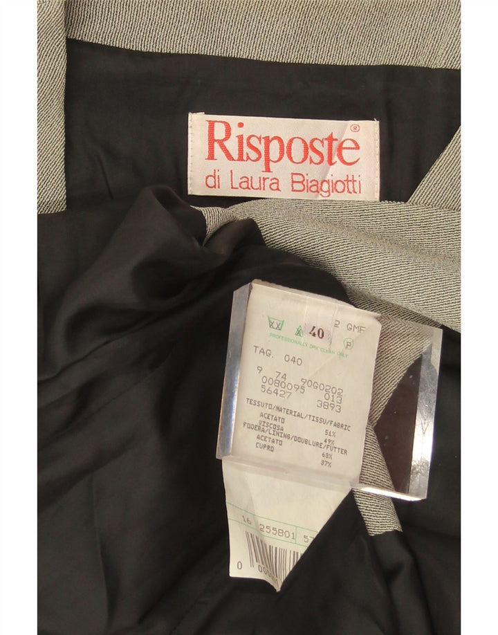 LAURA BIAGIOTTI Womens Risposte Waistcoat IT 40 Small Grey Acetate Vintage Laura Biagiotti and Second-Hand Laura Biagiotti from Messina Hembry 