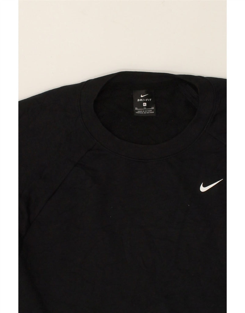 NIKE Womens Dri Fit Sweatshirt Jumper UK 18 XL Black Cotton | Vintage Nike | Thrift | Second-Hand Nike | Used Clothing | Messina Hembry 