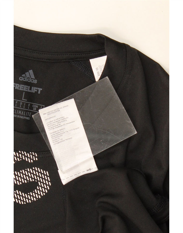 ADIDAS Mens Climalite Graphic T-Shirt Top Large Black Polyester