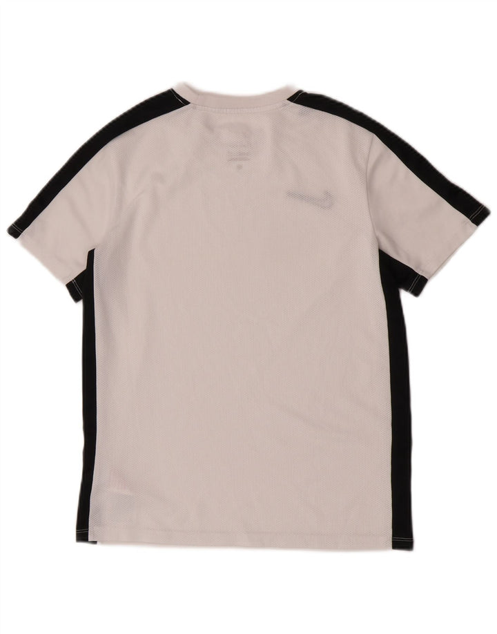 Nike Boys Dri Fit T-Shirt Top 12-13 Years Large White Colourblock Polyester