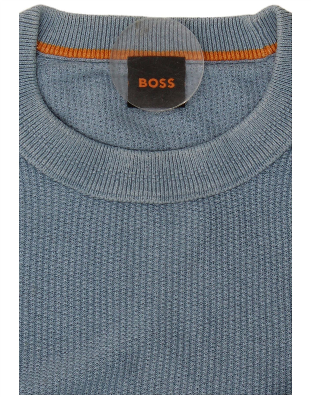 Hugo Boss Womens Crew Neck Jumper Sweater UK 14 Medium Blue Cotton