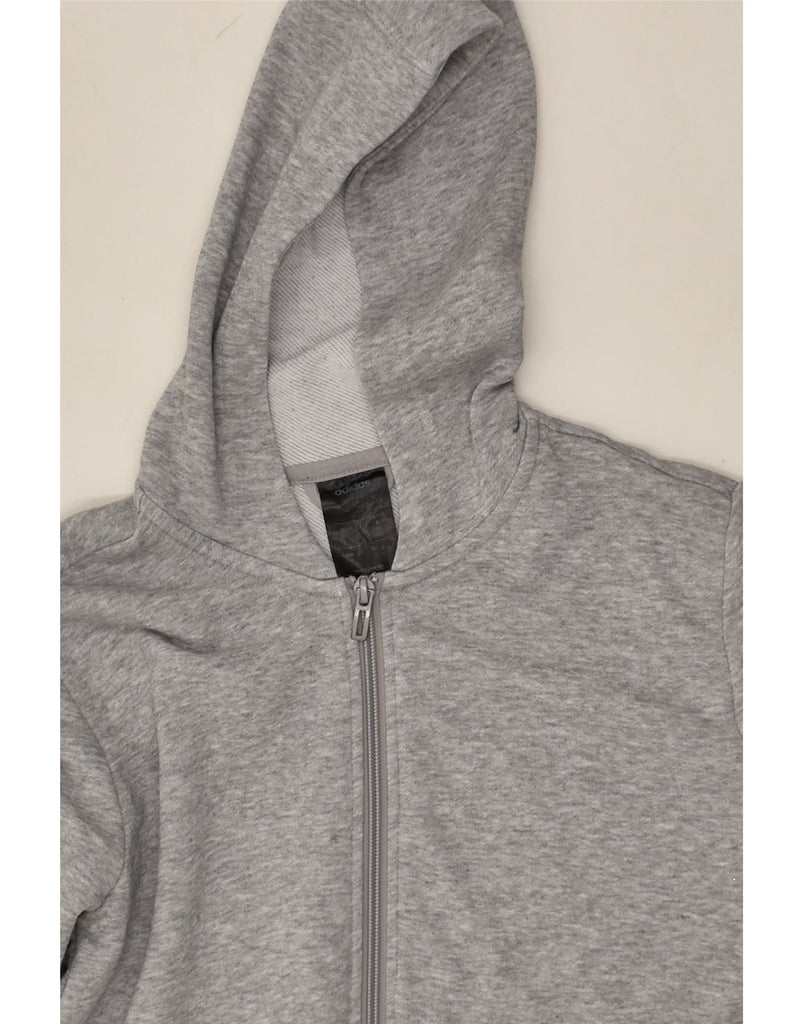 ADIDAS Boys Graphic Zip Hoodie Sweater 13-14 Years Grey Cotton | Vintage Adidas | Thrift | Second-Hand Adidas | Used Clothing | Messina Hembry 