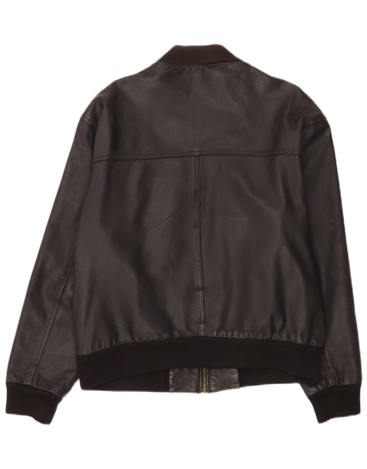 Vintage Mens Bomber Leather Jacket UK 38 Medium Black