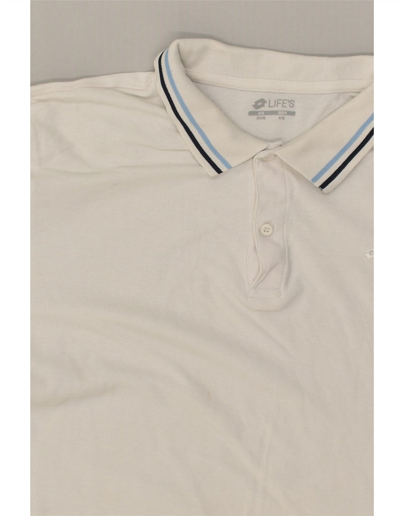 LOTTO Mens Polo Shirt 3XL White Cotton | Vintage Lotto | Thrift | Second-Hand Lotto | Used Clothing | Messina Hembry 