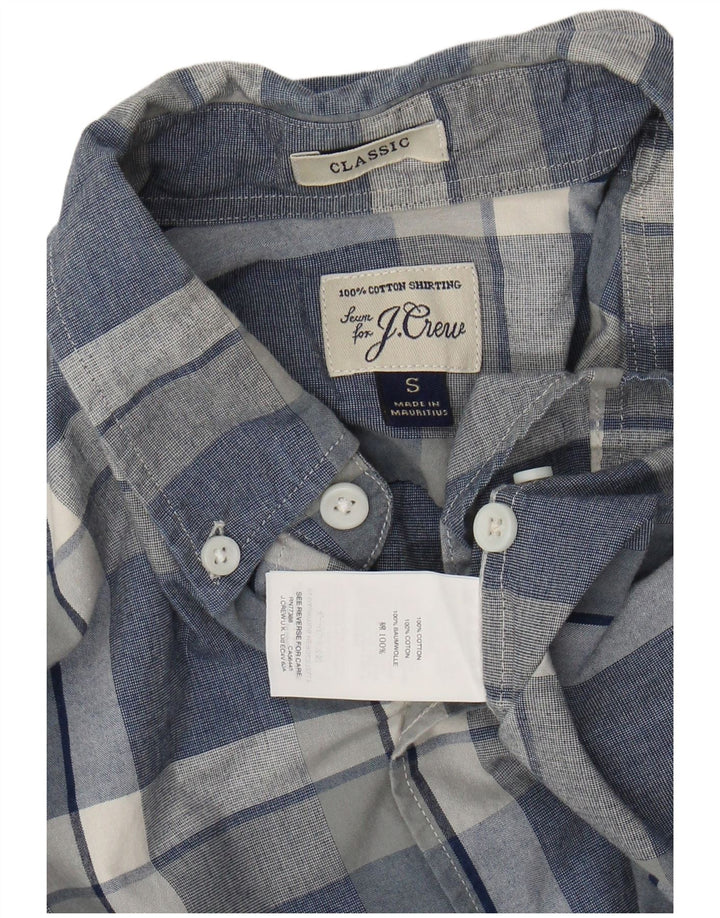 J. CREW Mens Classic Fit Shirt Small Blue Check Cotton