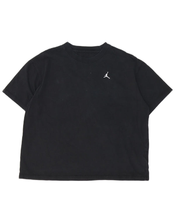 Jordan Womens T-Shirt Top UK 16 Large Black Cotton