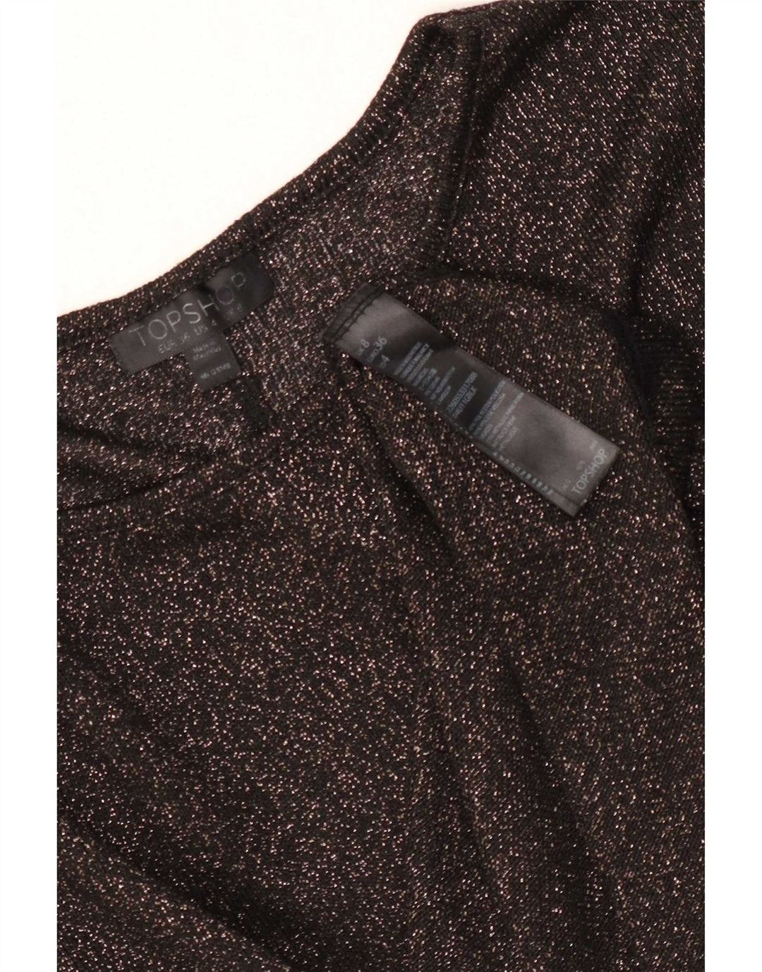 Topshop Womens Oversized T-Shirt Top UK 8 Small Black Flecked Polyester