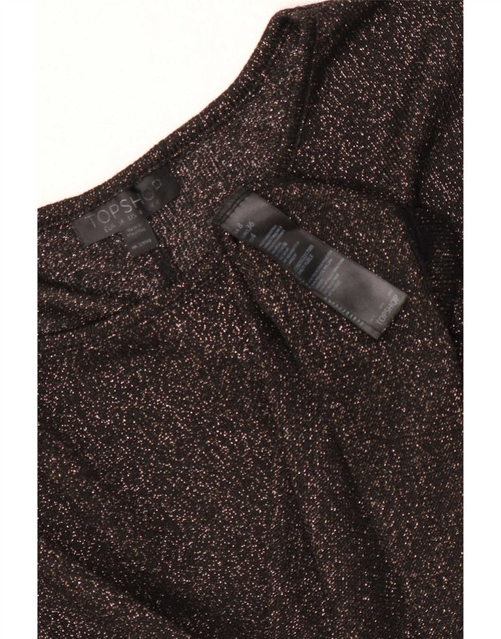 Topshop Womens Oversized T-Shirt Top UK 8 Small Black Flecked Polyester