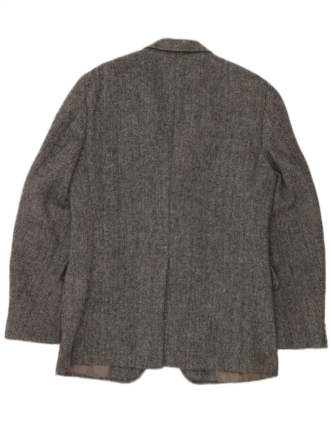 J.S.A. BANK Mens 2 Button Blazer Jacket UK 38 Medium Grey Herringbone Wool