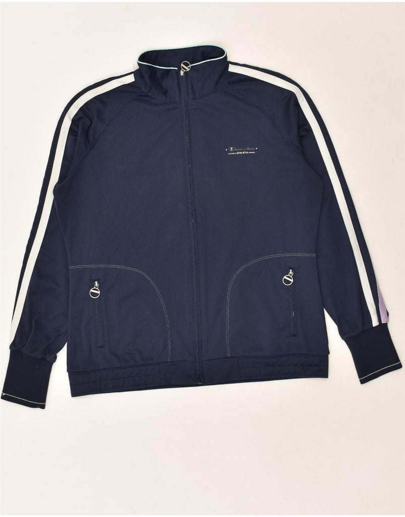 CHAMPION Womens Heritage Fit Tracksuit Top Jacket UK 18 XL Navy Blue | Vintage Champion | Thrift | Second-Hand Champion | Used Clothing | Messina Hembry 