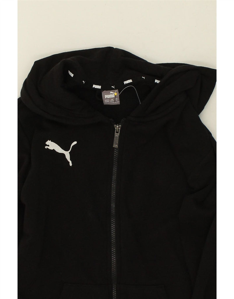 PUMA Boys Graphic Zip Hoodie Sweater 13-14 Years Black Cotton Vintage Puma and Second-Hand Puma from Messina Hembry 