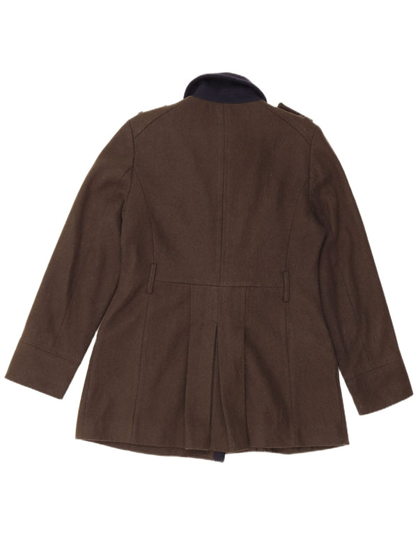 Buffalo Womens David Bitton Double Breasted Coat UK 12 Medium Khaki