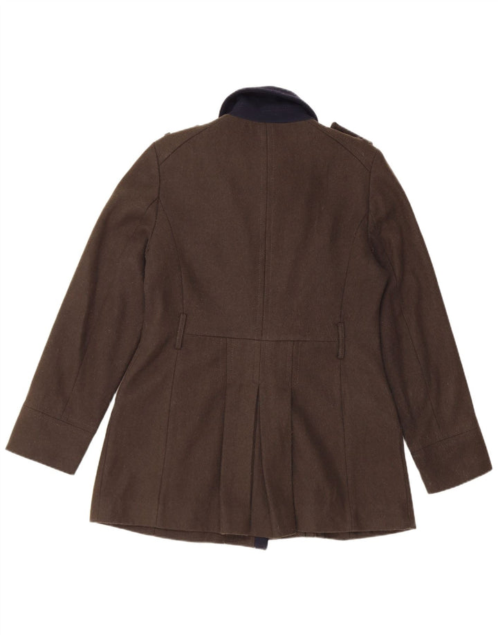 Buffalo Womens David Bitton Double Breasted Coat UK 12 Medium Khaki