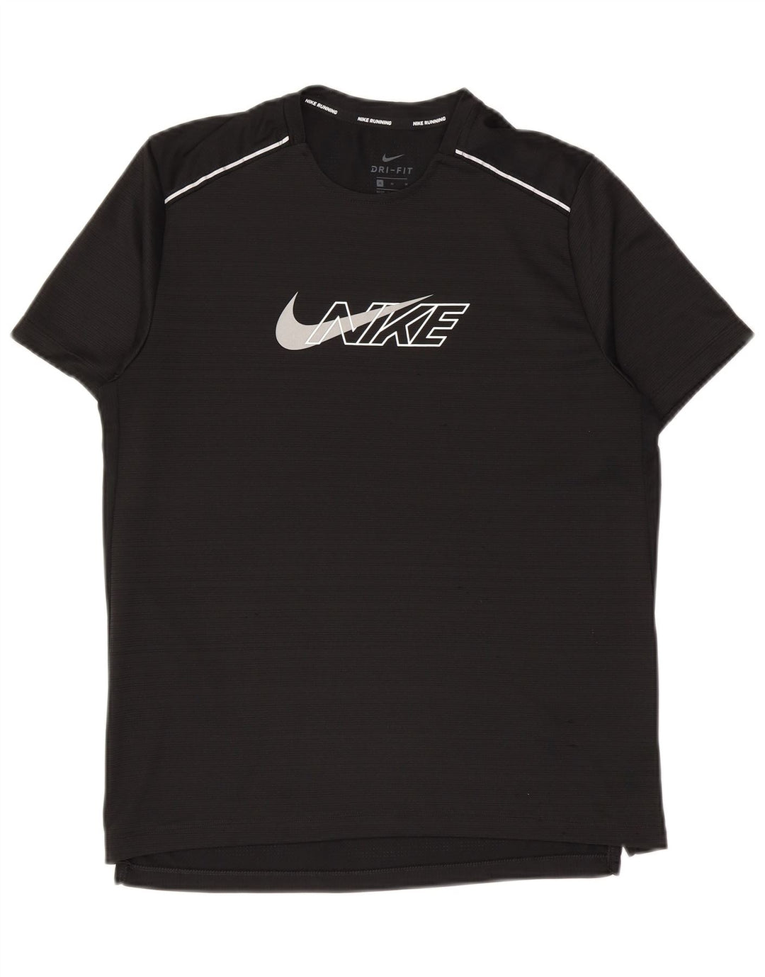 Nike Mens Dri Fit Graphic T-Shirt Top Medium Black Polyester