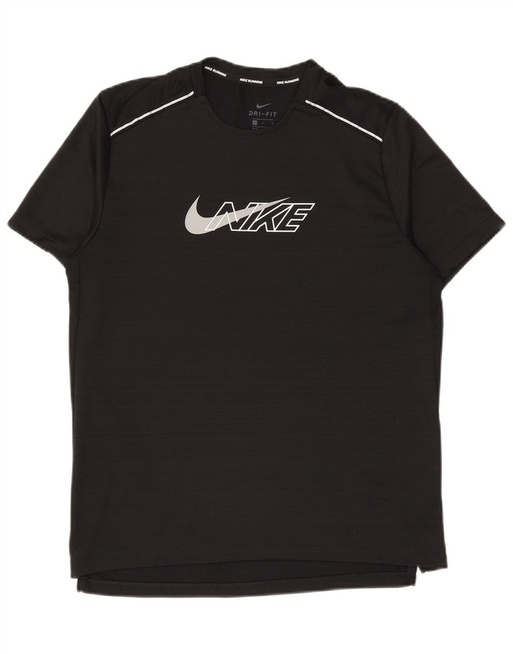 Nike Mens Dri Fit Graphic T-Shirt Top Medium Black Polyester