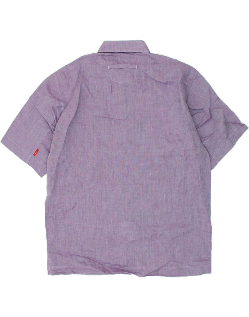 SIGNUM Mens Short Sleeve Shirt Small Purple Vintage Signum and Second-Hand Signum from Messina Hembry 