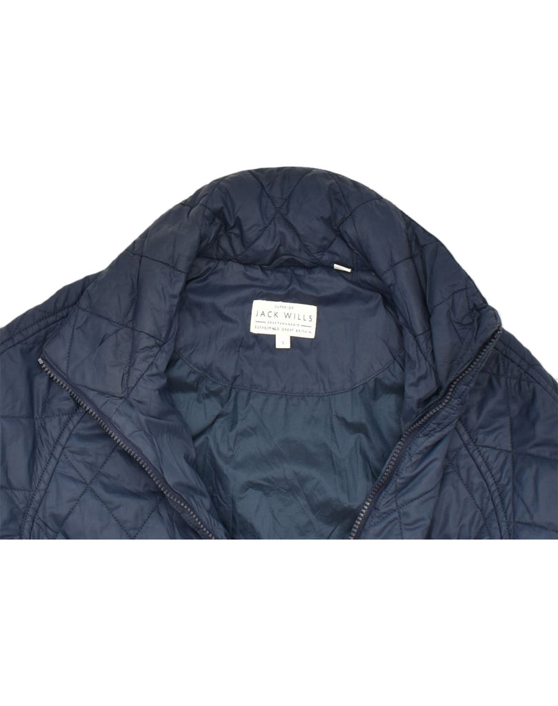 JACK WILLS Mens Quilted Jacket UK 36 Small Navy Blue Nylon | Vintage | Thrift | Second-Hand | Used Clothing | Messina Hembry 