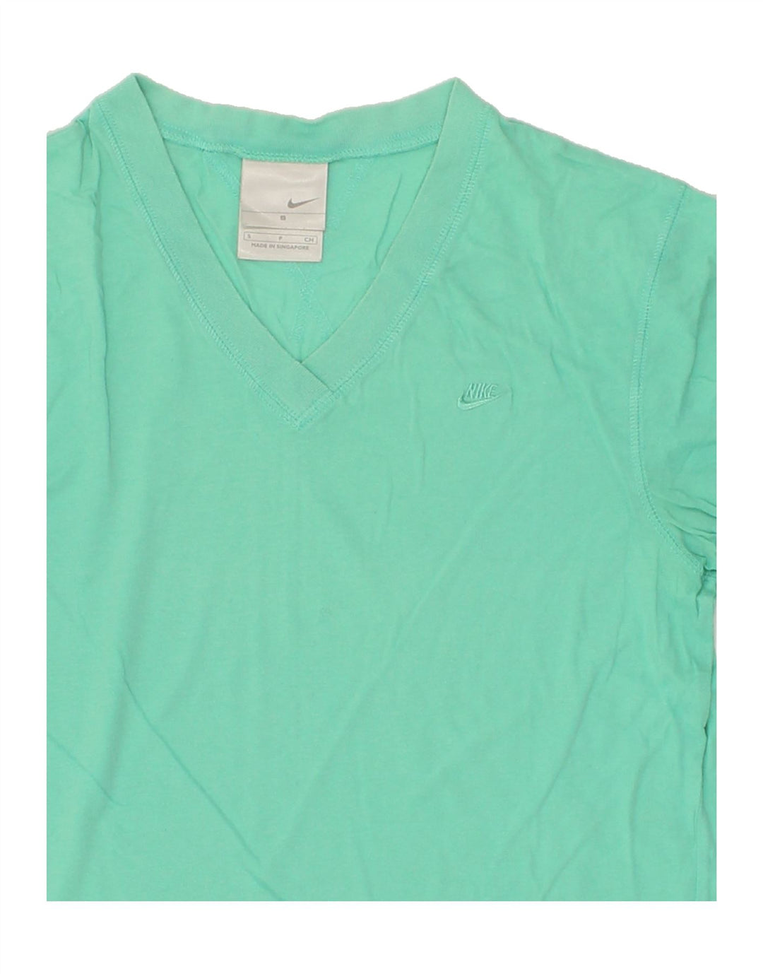 NIKE Womens T-Shirt Top UK 10 Small Green Cotton Vintage Nike and Second-Hand Nike from Messina Hembry 